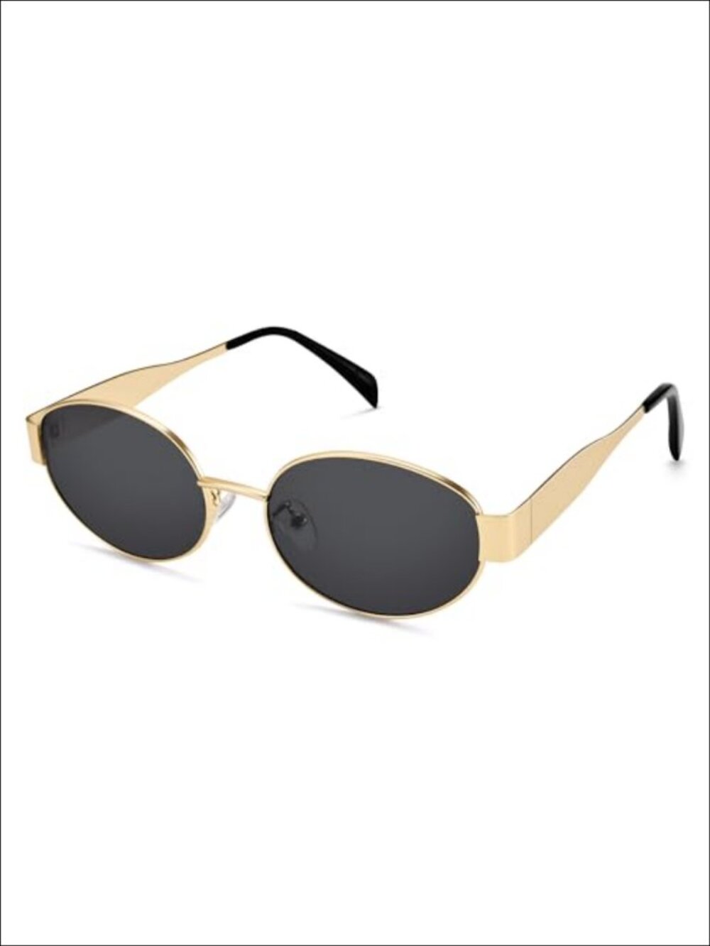 Retro Oval Sunglasses Gold Metal Frame UV Protected